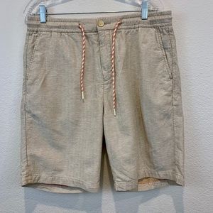 Scotch & Soda Amsterdam Linen Blend Shorts Tan Beige Size 33 Beach Summer Travel